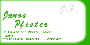 janos pfister business card